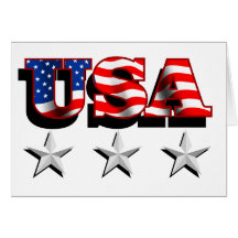 USA 1 with Stars Greeting Card
