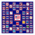 USA 50 STATE FLAGS BLUE/555 posters