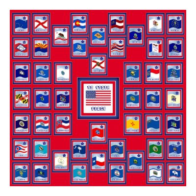 USA 50 STATE FLAGS RED/557 POSTERS by JOSEPHINEB3