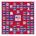 USA 50 STATE FLAGS RED/557 posters