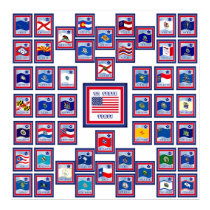USA 50 STATE FLAGS WHITE/556 posters
