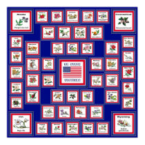 USA 50 STATE FLOWERS BLUE/558 posters