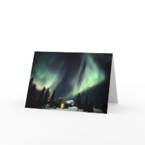 USA, Alaska, Chena Hot Springs. Aurora Card