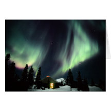 USA, Alaska, Chena Hot Springs. Aurora Card