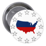 USA All Red White & Blue Pinback Button