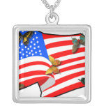 USA American Butterflies Personalized Necklace