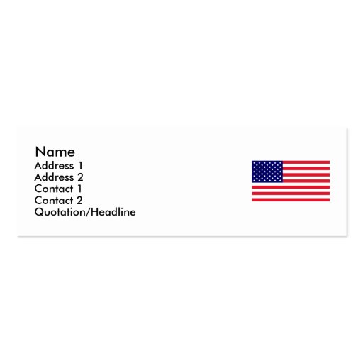 USA - American Flag Business Card Template (front side)