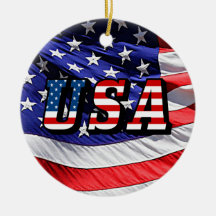 USA - American Flag Christmas Tree Ornaments