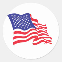 USA/American Flag Classic Round Sticker