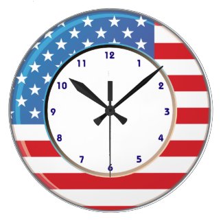 usa american flag clock