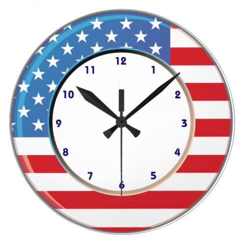 usa american flag clock