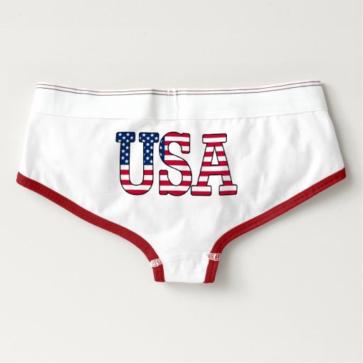 USA American Flag Girl's Underwear Panties Boyshorts Zazzle