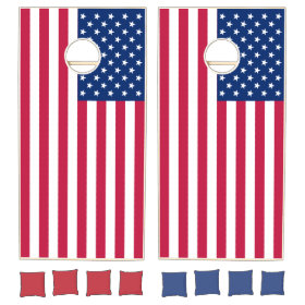 USA American Flag Patriotic Cornhole Lawn Game Set Cornhole Sets
