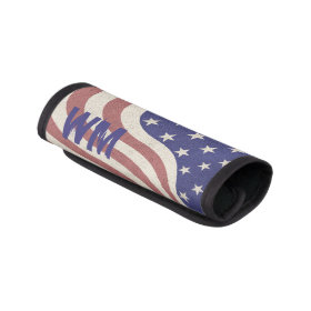 USA, American flag, rustic denim texture monogram Handle Wrap