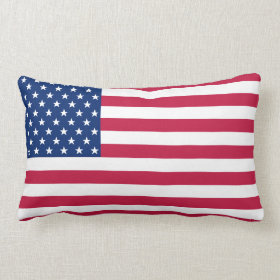 USA American Flag Stripes Patriotic Lumbar Pillow