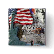 USA  American Symbols Buttons