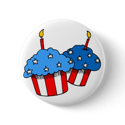 USA-An American Cupcake Birthday Button by redwhiteandblue