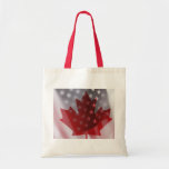 USA and Canada flags budget tote bag