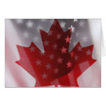 USA and Canada flags greeting card