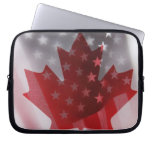 USA and Canada flags laptop sleeve