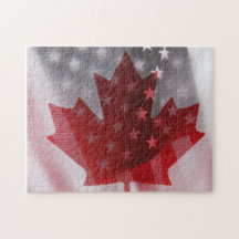 USA and Canada flags puzzle