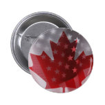 USA and Canada flags round button