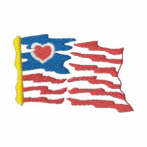 USA and Flag Embroidered T-shirt embroidered shirts