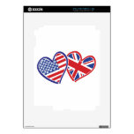 USA and UK In Hearts Showing the Love Skins For The iPad 2