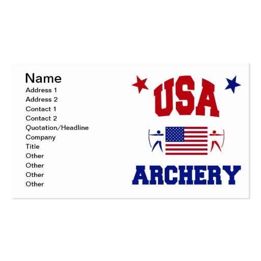 USA Archery Business Card (front side)