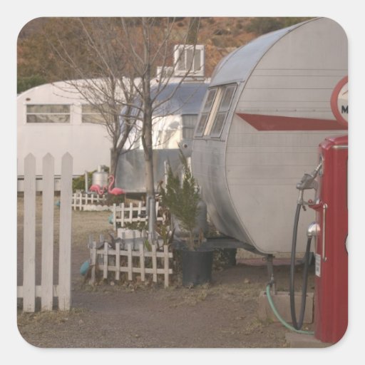 USA, Arizona, Bisbee: Shady Dell Motel, All Square Stickers