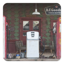 USA, Arizona. Chloride Ghost Town, old gas Square Stickers