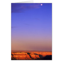 USA, Arizona, Grand Canyon NP. Moon in sky as Cards
