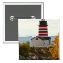 USA, Arizona, Lake Havasu City. View of West Pinback Button