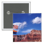 USA, Arizona, Tow flags in Grand Canyon National Pinback Button
