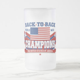 USA Back To Back Champions Frosted Beer Mugs