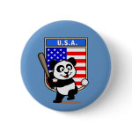 This cute little panda is ready to play for the American team! Panda holds a bat and is about to swing at the ball. Great for fans of the USA baseball team or American baseball players.