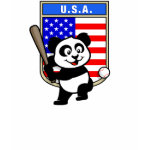 Our original panda bear loves to play <b>baseball</b> for the United States! Panda is holding a baseball bat and looking to hit a home run! This darling panda t-shirt design is perfect for any baseball fan who wants to root for the American team!