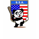 Our original panda bear loves to play <b>baseball</b> for the United States! Panda is holding a baseball bat and looking to hit a home run! This darling panda t-shirt design is perfect for any baseball fan who wants to root for the American team!