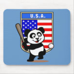 USA Baseball Panda Mouse Pads