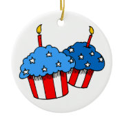 USA Birthday Cupcakes ornament