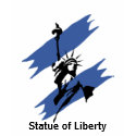 USA-Blue Splash Statue of Liberty t-shirts