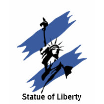 USA-Blue Splash Statue of Liberty t-shirts