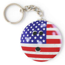 USA Bowling Ball Keychain