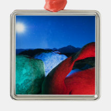 USA, California, Alabama Hills, Night photo of Christmas Tree Ornament