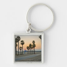 USA, California, Santa Monica Pier at sunset Key Chain
