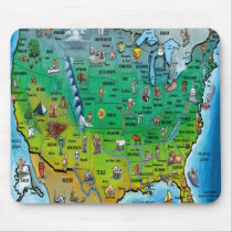 USA Cartoon Map mousepads by FunGraphix USA Cartoon Map mousepads