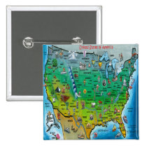 USA Cartoon Map buttons