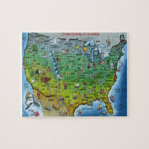 USA Cartoon Map Puzzle puzzles