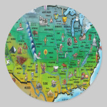 USA Cartoon Map stickers