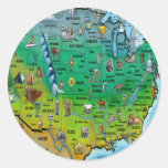 USA Cartoon Map Stickers